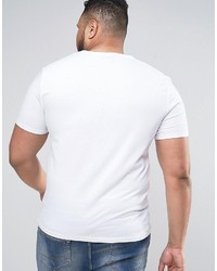 Asos Plus T Shirt With Deep V Neck In White