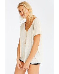 Tee Party Project Social T Textured Knit V Neck Tee