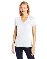 Calvin Klein Jeans Short Sleeve V Neck Slub Tee Shirt With Pocket