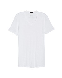 ATM Anthony Thomas Melillo Slub V Neck T Shirt In White At Nordstrom