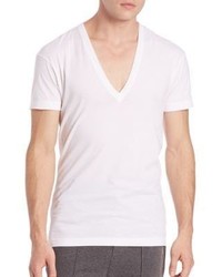 2xist Solid Dipped V Neck Tee