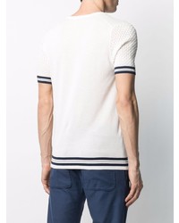 Daniele Alessandrini Stripe Trimmed Cotton T Shirt