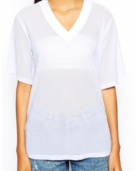 Asos T Shirt In Mesh With V Neck