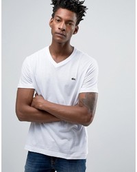 Lacoste T Shirt With V Neck In Regular Fit White