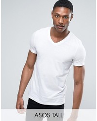 Asos Tall T Shirt With V Neck In White
