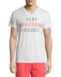 Sol Angeles Trouble V Neck Short Sleeve T Shirt White