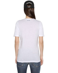 Dsquared2 V Neck Cotton Jersey T Shirt