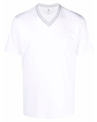 Brunello Cucinelli V Neck Cotton T Shirt