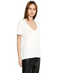 Etoile Isabel Marant V Neck Linen Jersey T Shirt