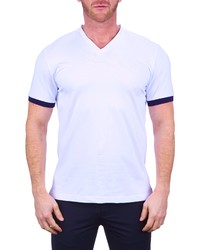 Maceoo V Neck Stretch Cotton T Shirt