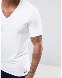 Calvin Klein V Neck T Shirt In 2 Pack White