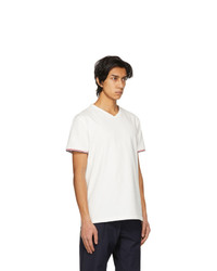 Moncler White S V Neck T Shirt