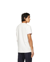 Moncler White S V Neck T Shirt