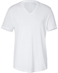 James Perse White Short Sleeve V Neck Cotton T Shirt