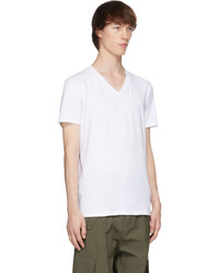 Balmain White V Neck T Shirt