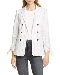 Tailored by Rebecca Taylor Stripe Tie Cuff Jacket