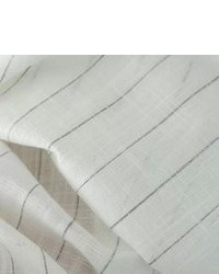 White Lapel Vertical Stripe Split Blouse