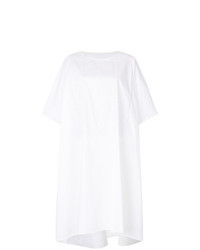 White Vertical Striped Casual Dress