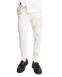 ASOS DESIGN Stripe Skinny Fit Trousers In Cream At Nordstrom