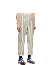 Junya Watanabe White And Black Striped Cargo Pants