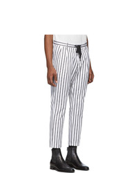 Dolce and Gabbana White And Black Striped Trousers