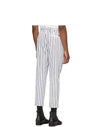 Dolce and Gabbana White And Black Striped Trousers