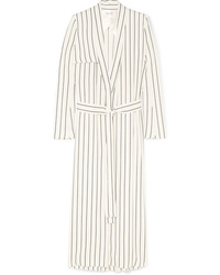 White Vertical Striped Coat