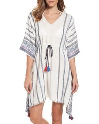 White Vertical Striped Cover-up