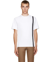 White Vertical Striped Crew-neck T-shirt