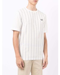 Fred Perry Logo Striped Crew Neck T Shirt