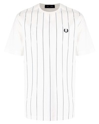 Fred Perry Logo Striped Crew Neck T Shirt