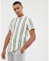Jack & Jones Originals Longline T Shirt With Vertical Stripe