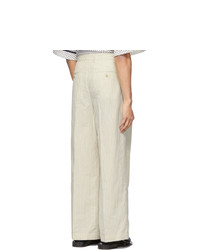 Eckhaus Latta Off White Pen Stripe Trousers