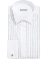White Vertical Striped Dress Shirt