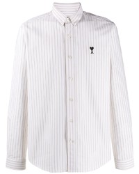 Ami Paris Ami De Coeur Striped Button Down Shirt