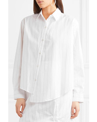 Clu Asymmetric Striped Cotton Poplin Shirt