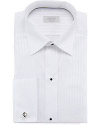 Eton Classic Fit Tonal Striped Dress Shirt White
