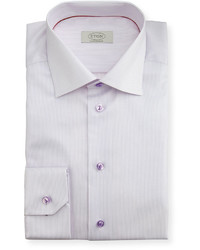 Eton Contemporary Fit Micro Stripe Dress Shirt Lavender
