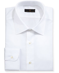 Ike Behar Gold Label Diagonal Textured Dress Shirt White