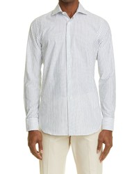 Canali Impeccable Regular Fit Button Up Shirt In Green At Nordstrom