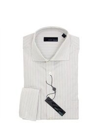 Joseph Abboud White Striped French Cuff Dress Shirt
