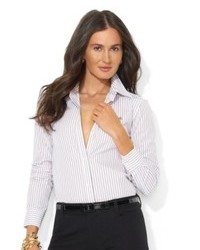 Lauren Ralph Lauren Petite Long Sleeve Wrinkle Resistant Striped Shirt