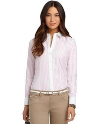 Brooks Brothers Non Iron Fitted Wide Stripe Dress Shirt