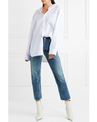 Balenciaga Oversized Striped Cotton Jacquard Shirt