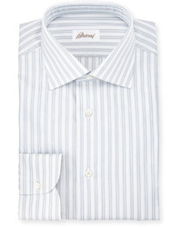 Brioni Oxford Stripe Dress Shirt White