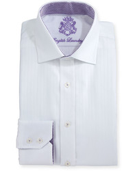 English Laundry Pinstripe Cotton Dress Shirt White
