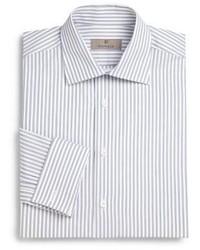 Canali Regular Fit French Cuff Striped Dress Shirt