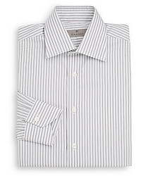 Canali Regular Fit Shadow Striped Cotton Dress Shirt