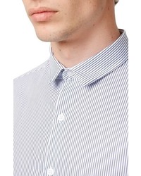 Topman Slim Fit Stripe Long Sleeve Shirt