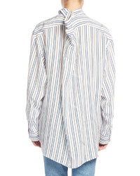 Balenciaga Star Striped Pinch Back Shirt White Pattern